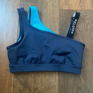 EUC Women’s Convertible Peloton one-shoulder sports bra Blue